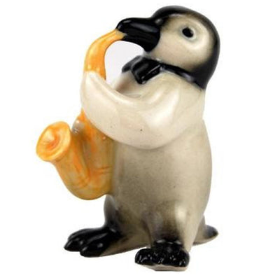 Penguin Chick Baby Sax Saxophone Player Figurine Gift