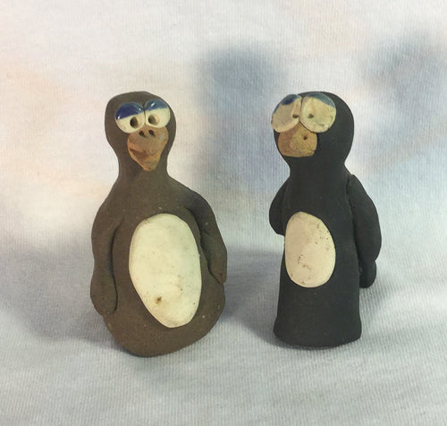 Hand Crafted Clay Penguins (3" Tall)