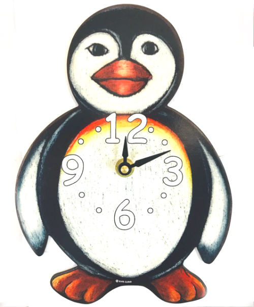 Penguin Clock Handcrafted Art Gift