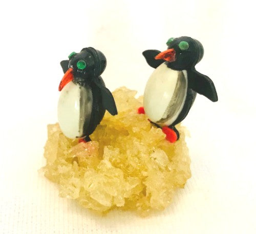 Waddling Mini Penguins On Ice (2" Tall)
