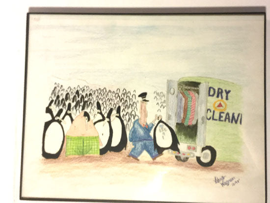 Penguin Dry Clean Framed Art (12" x 14")
