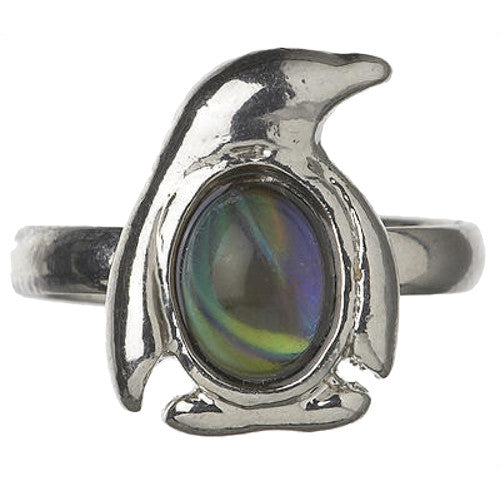 Penguin Couple Sterling Silver Ring (Sizes 5 - popular 10)