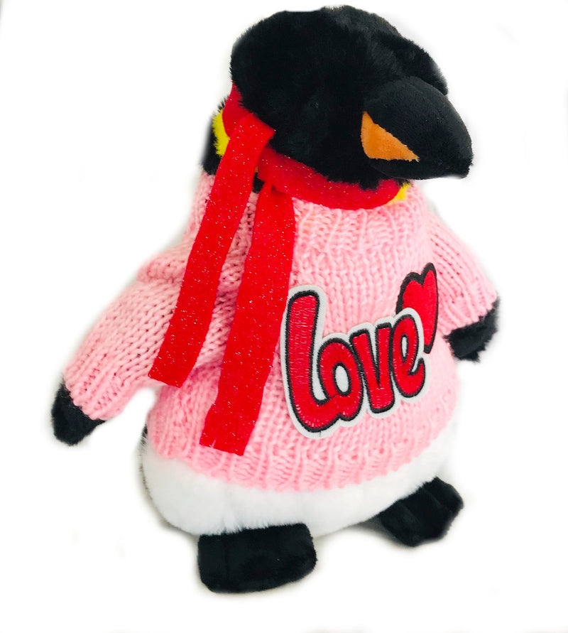 Emperor Penguin Romantic Pink Sweater Plush (10" Tall)