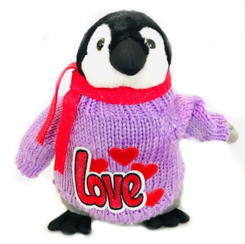Penguin Love Romantic Purple Plush (10" Tall)