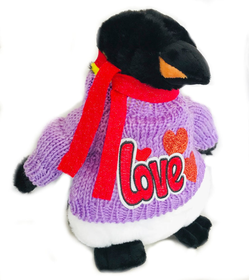 Emperor Plush Romantic Purple Sweater Penguin (10" Tall)