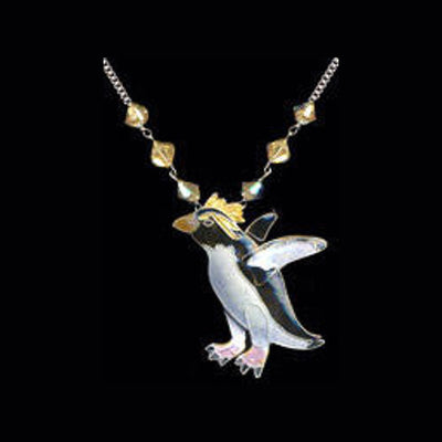 Rockhopper Penguin Pendant Crystals Gift