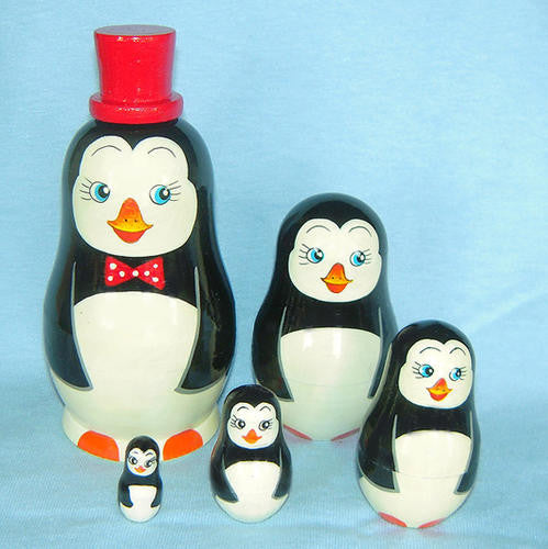 Russian Penguin Nesting Dolls Gift