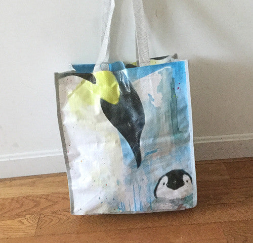 Penguin Reusable shopping bag tote grocery Gift all weather