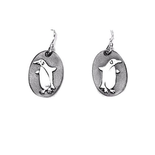 Penguin Silver Earrings Jewelry Gift