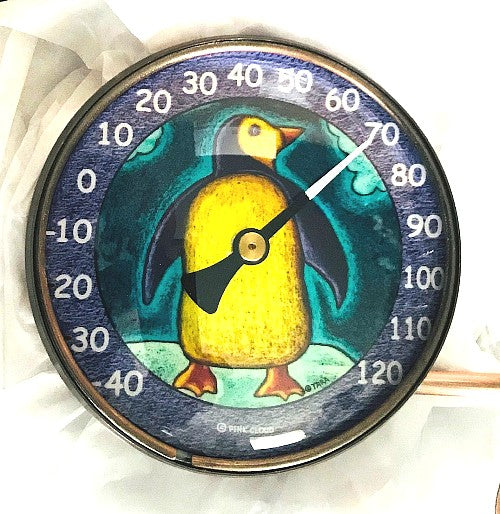Penguin Indoor / Outdoor Thermometer (4" diameter)