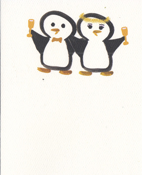 Wedding Bride & Groom Toasting Card (4" x 5")